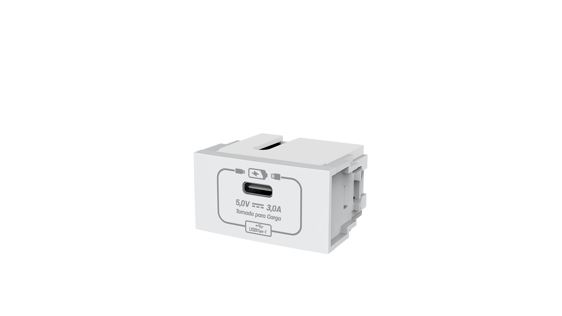 Módulo tomada recarga USB tipo C