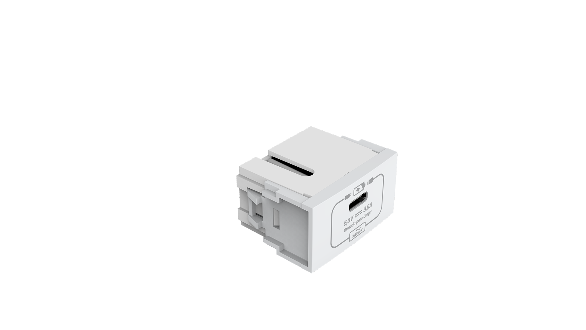 Módulo tomada recarga USB tipo C