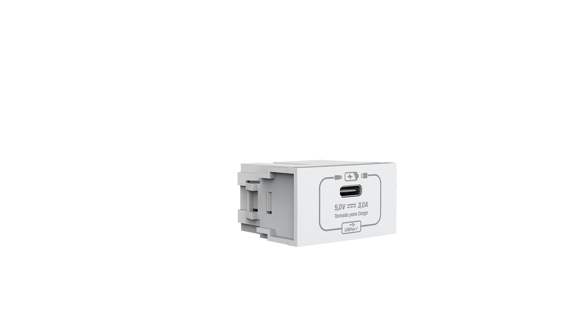 Módulo tomada recarga USB tipo C