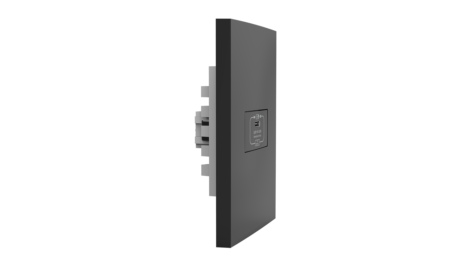 Conjunto tomada recarga USB tipo C