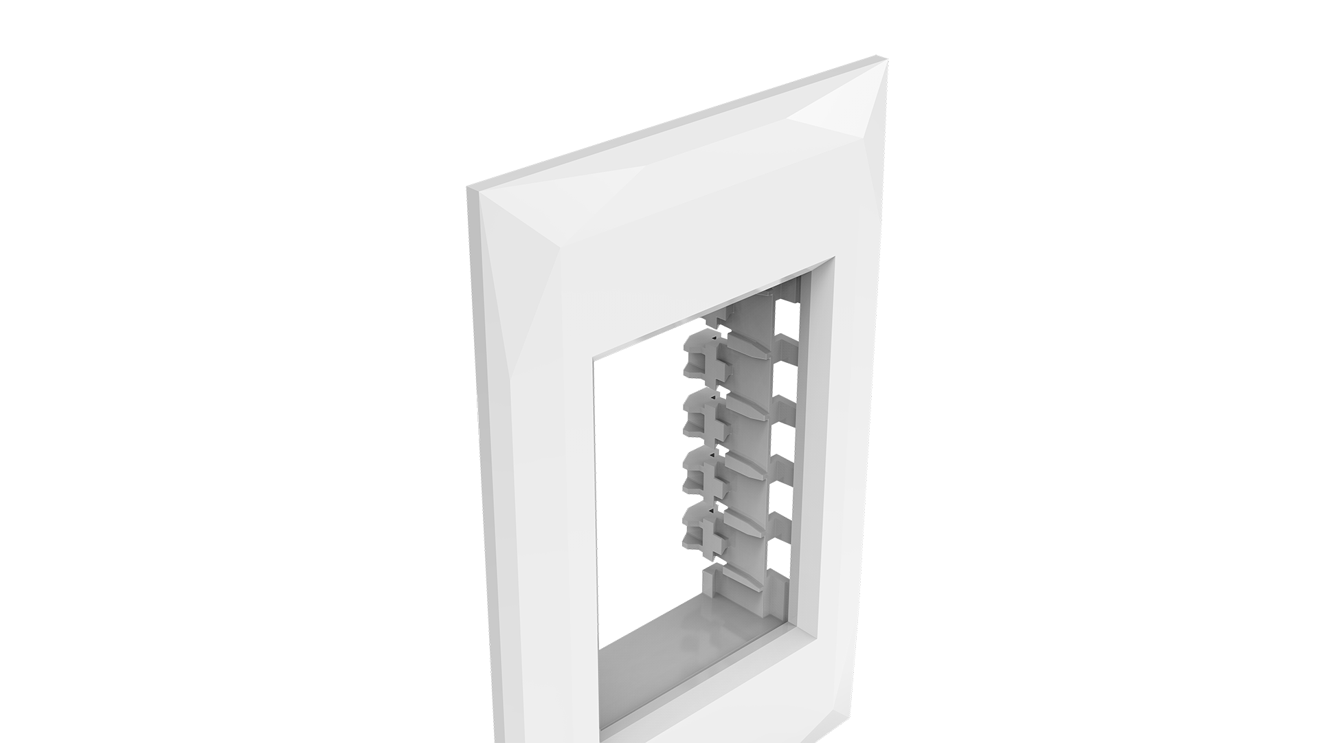 Placa 2x4" 3 módulos + suporte