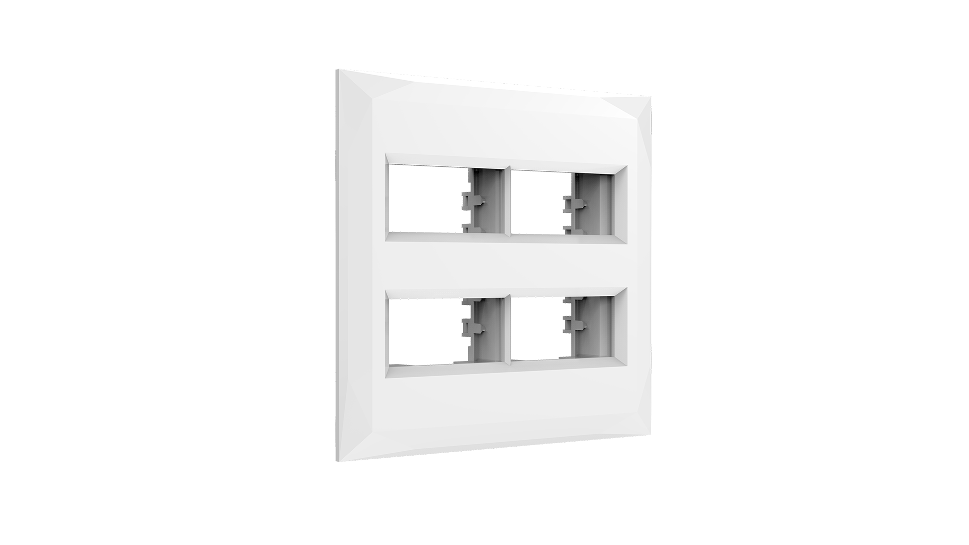 Placa 4x4" 2+2 módulos distanciados + suporte