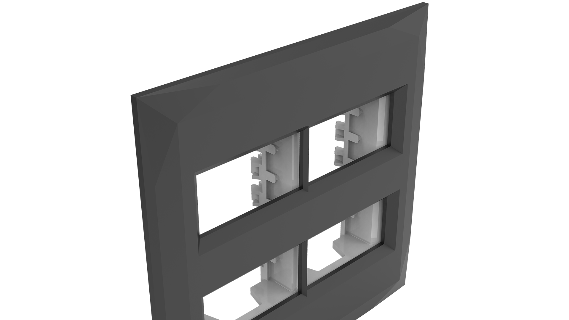 Placa 4x4" 2+2 módulos distanciados + suporte
