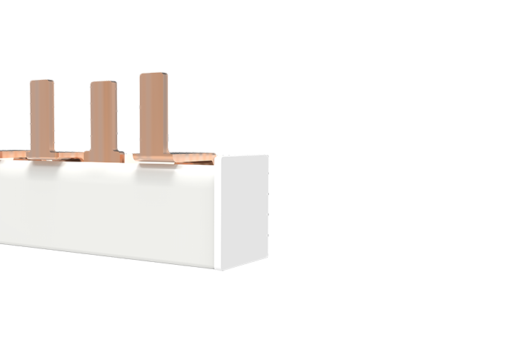 Barramento tipo pente tripolar 12P DIN 63A - 21 cm
