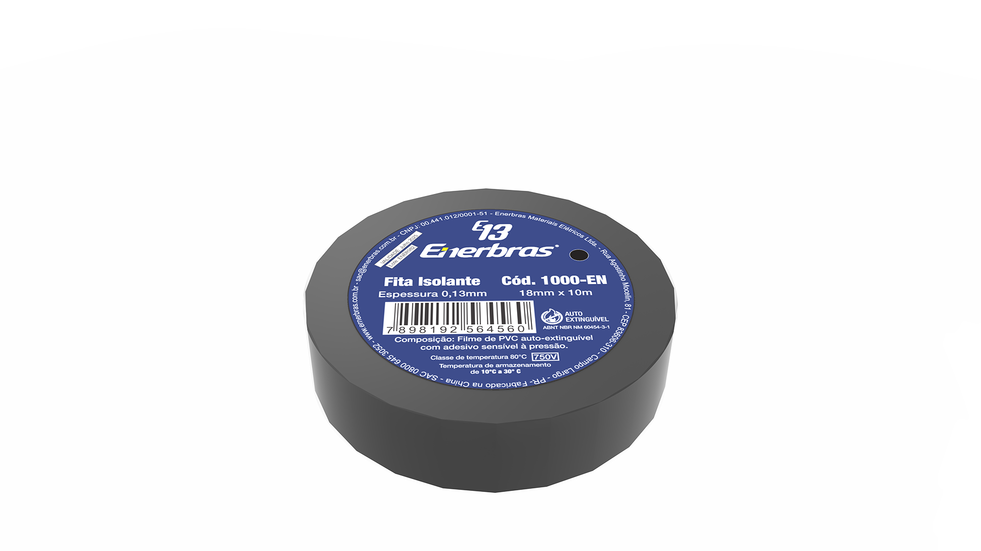 Fita isolante E13 individual 18mm x 10m - Preta