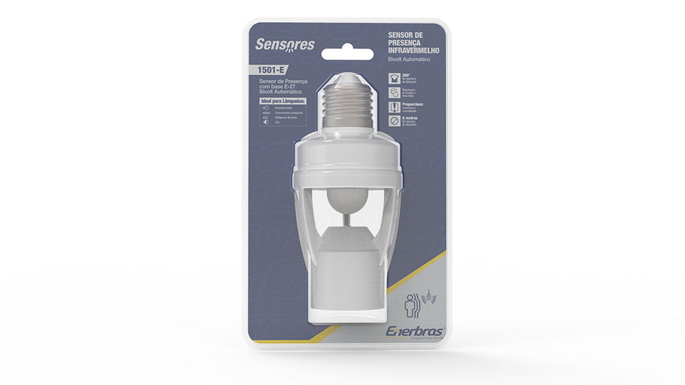 Sensor de presença com base E-27
