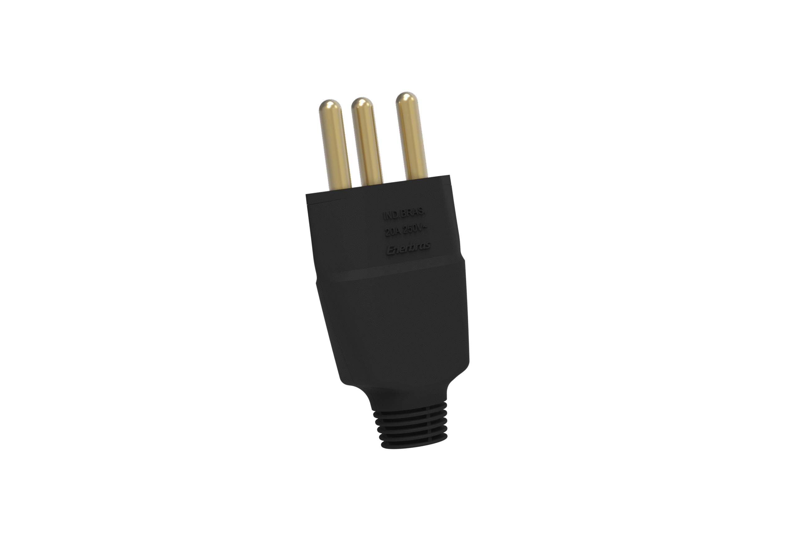 Plugue 2P+T 20A preto embalagem flowpack