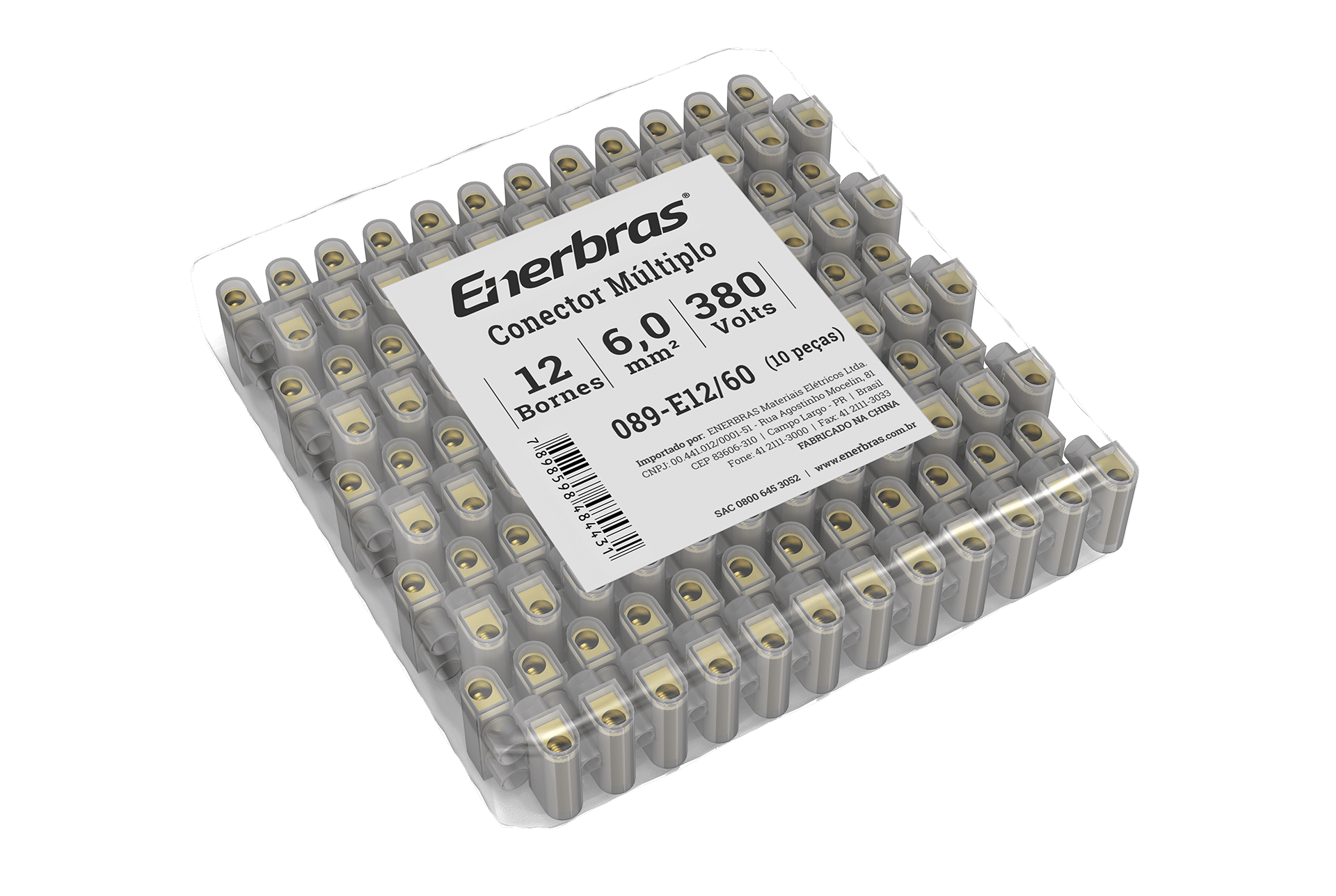 Conector múltiplo 12 bornes 6,0mm²