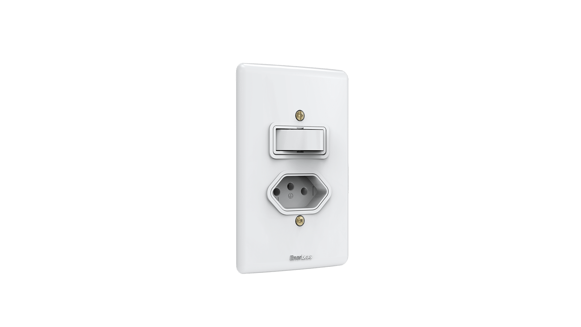 Conjunto interruptor 1 tecla simples + Tomada 10A