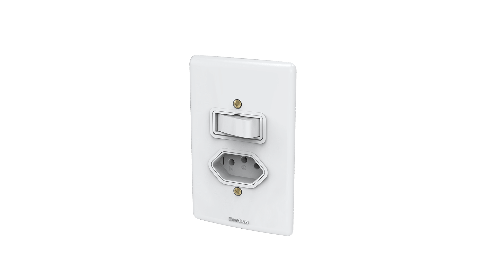 Conjunto interruptor 1 tecla simples + Tomada 10A
