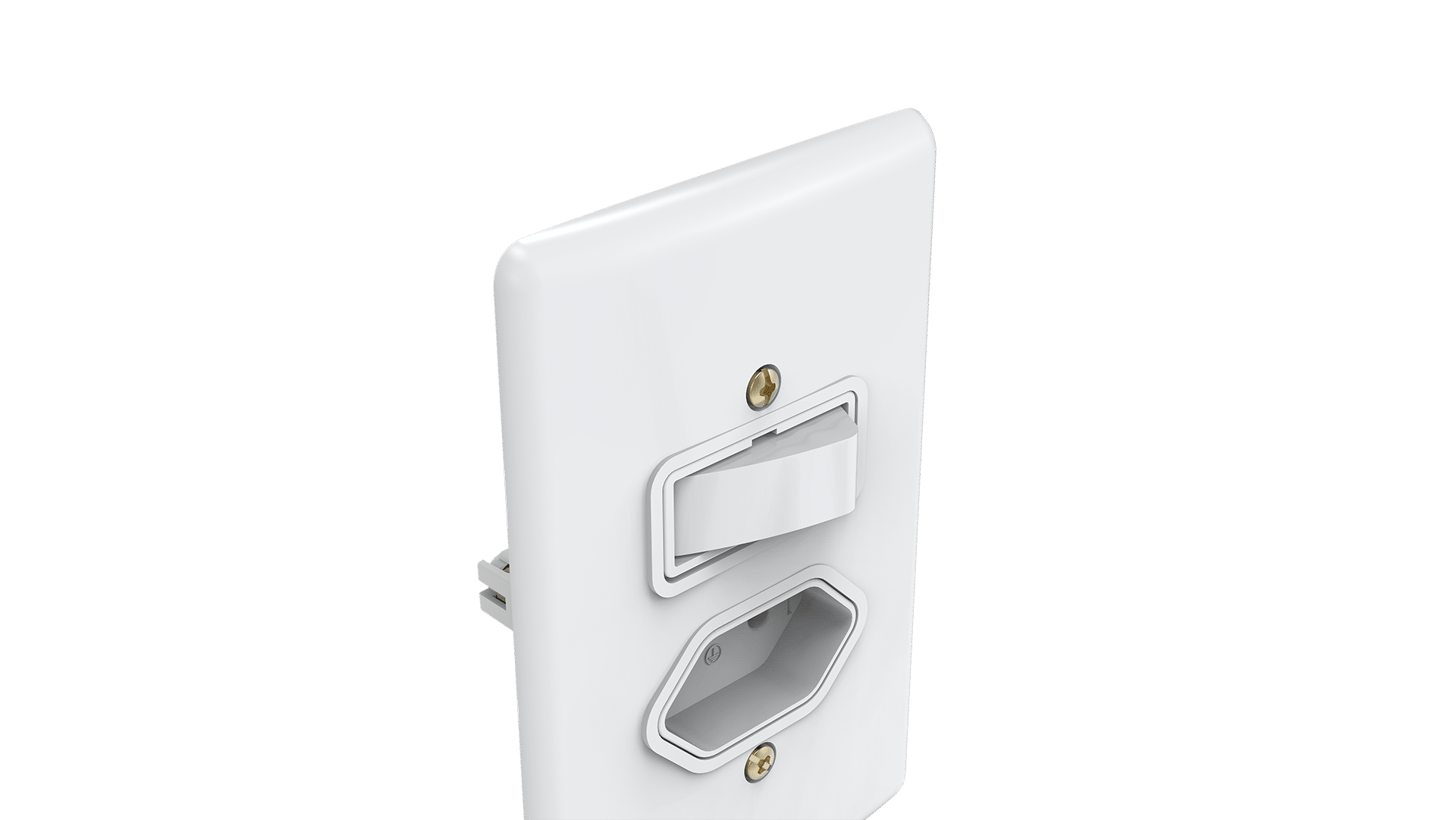 Conjunto interruptor 1 tecla simples + Tomada 10A