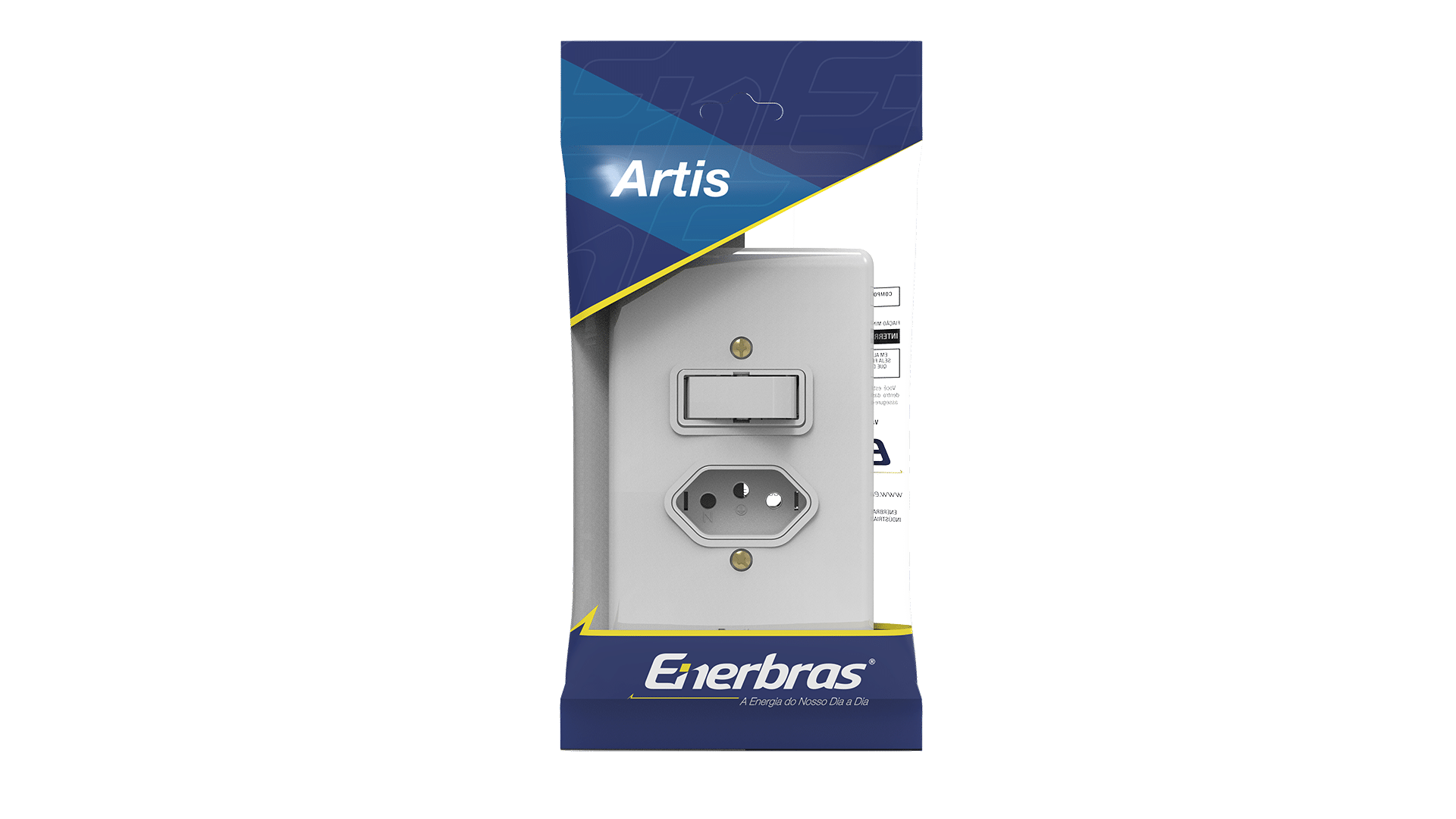 Conjunto interruptor 1 tecla simples + Tomada 10A