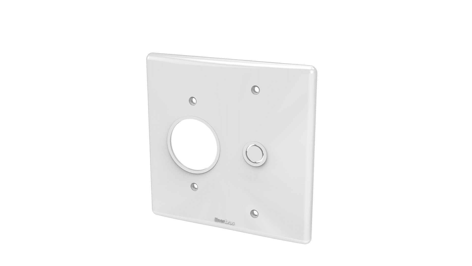 Placa 4x4" posto redondo + saída de fio ø1/2"