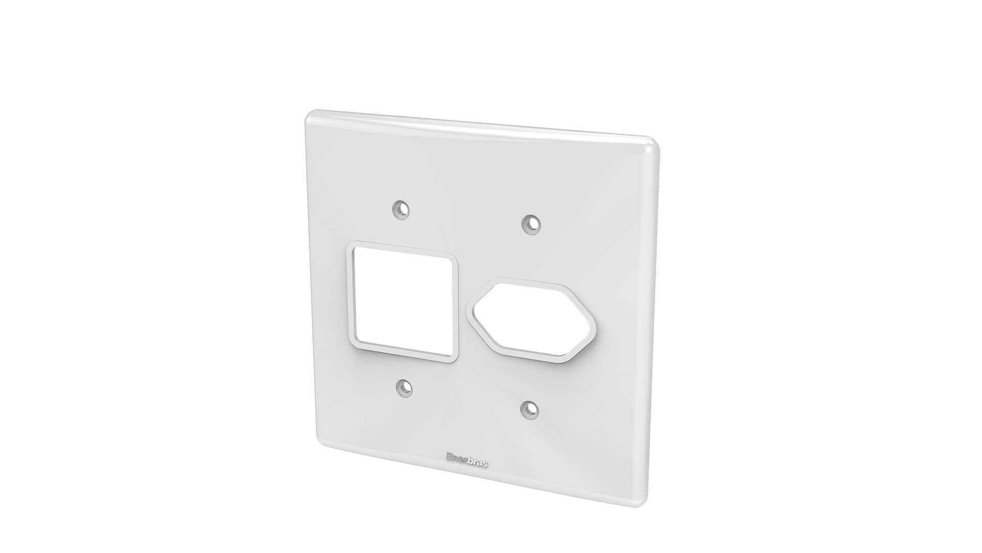 Placa 4x4" 2 teclas + tomada