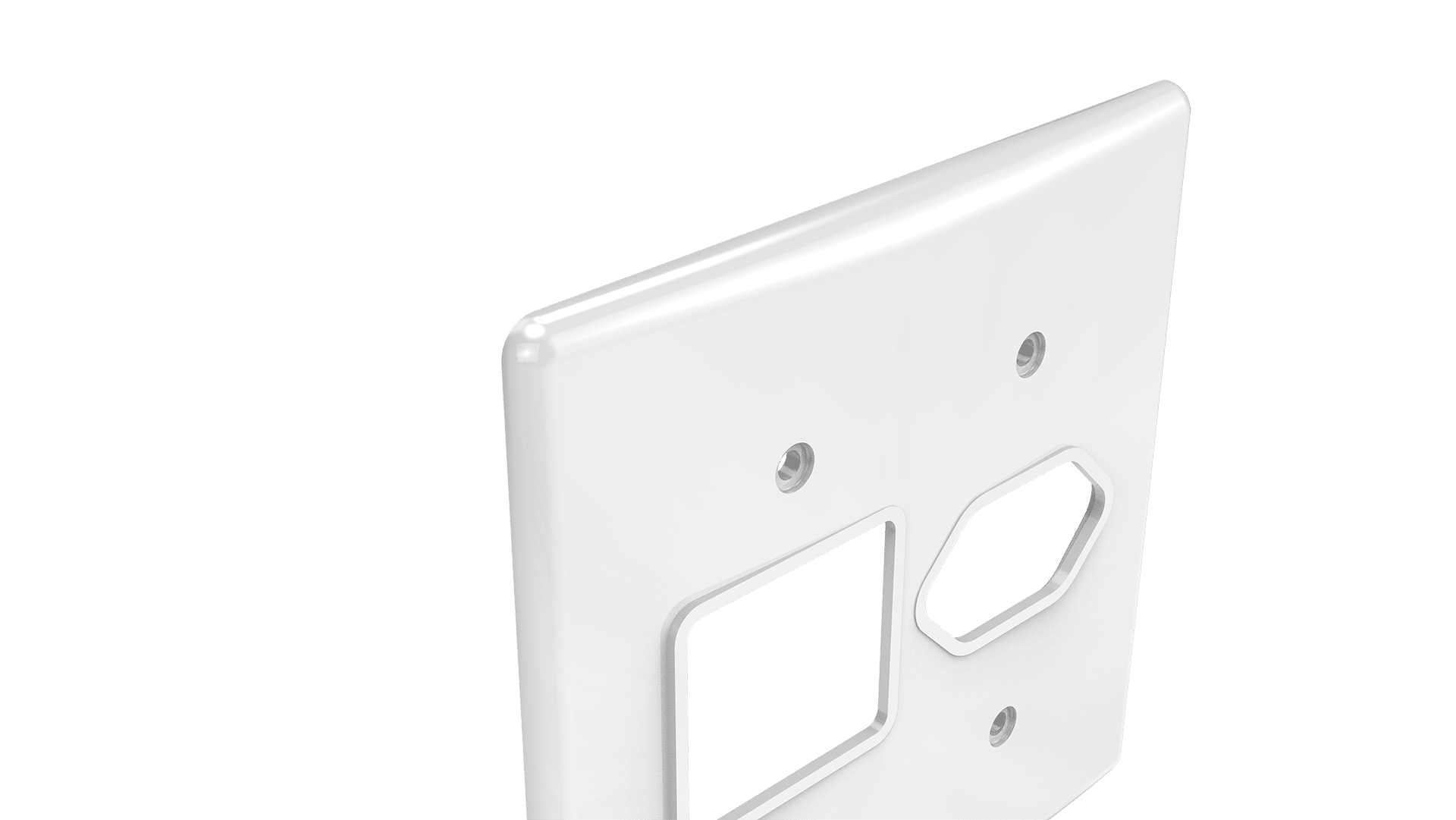 Placa 4x4" 2 teclas + tomada