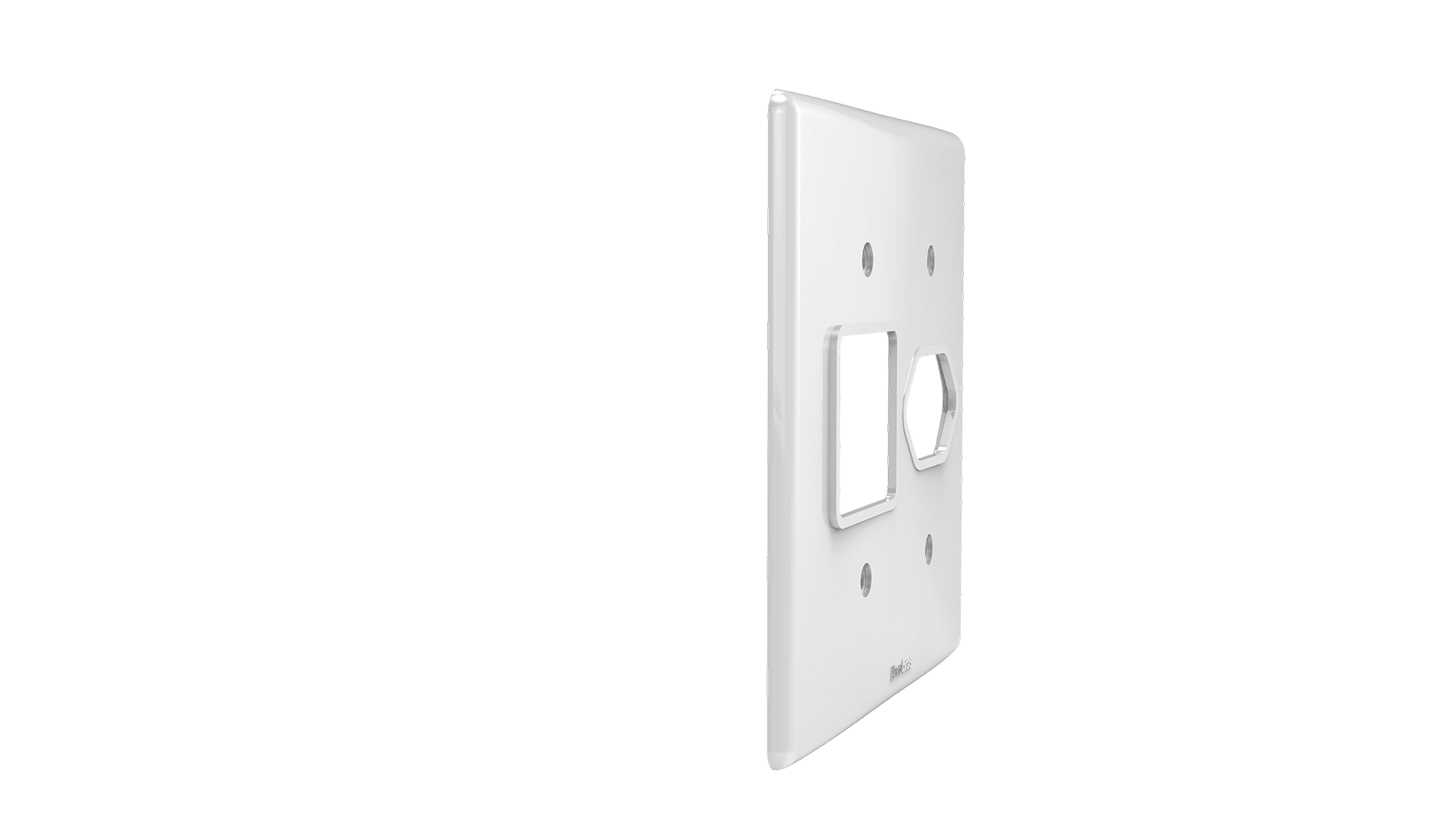 Placa 4x4" 2 teclas + tomada