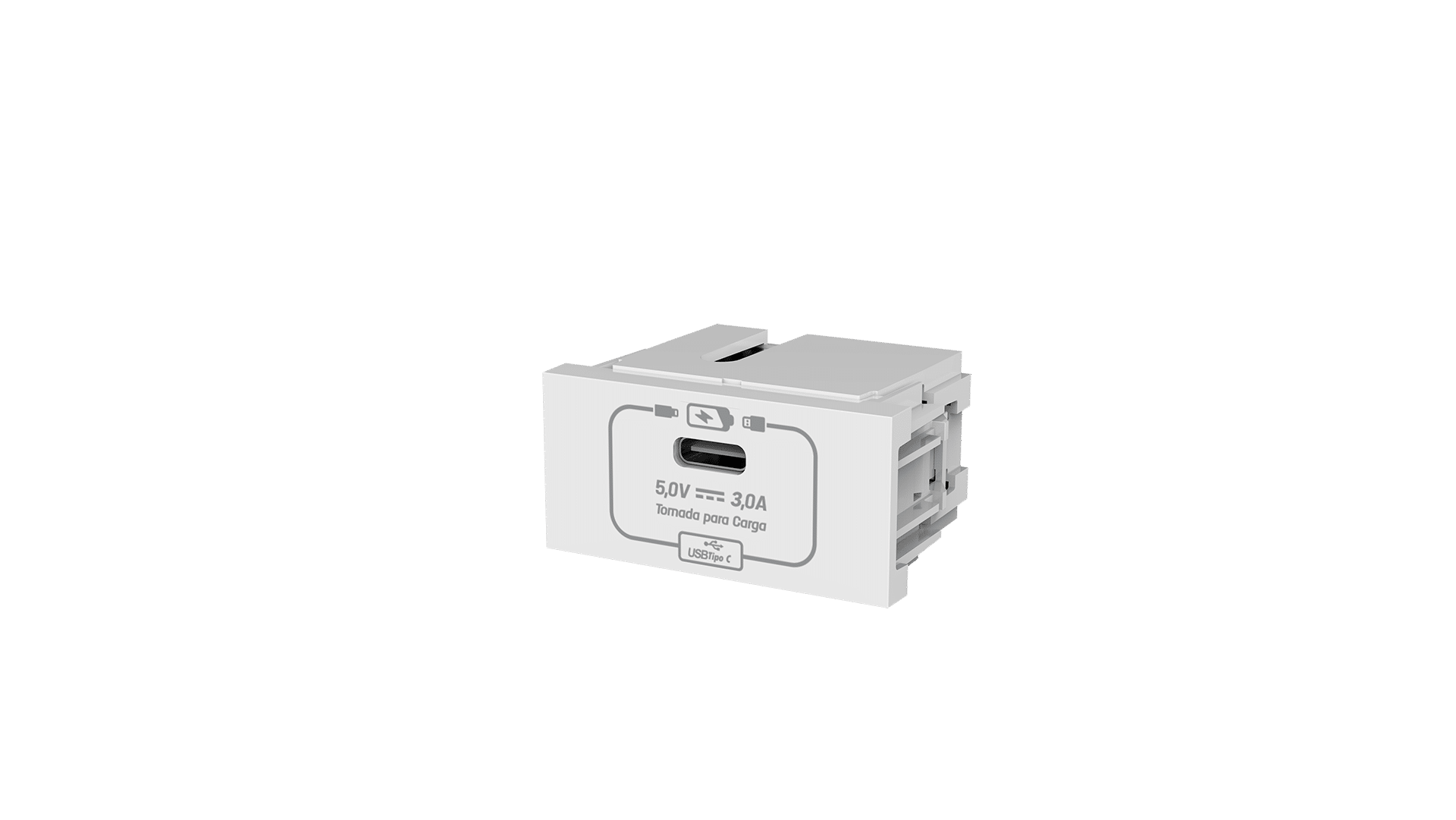 Módulo tomada recarga USB tipo C