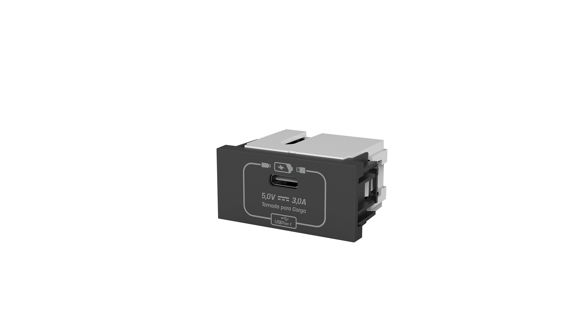 Módulo tomada recarga USB tipo C