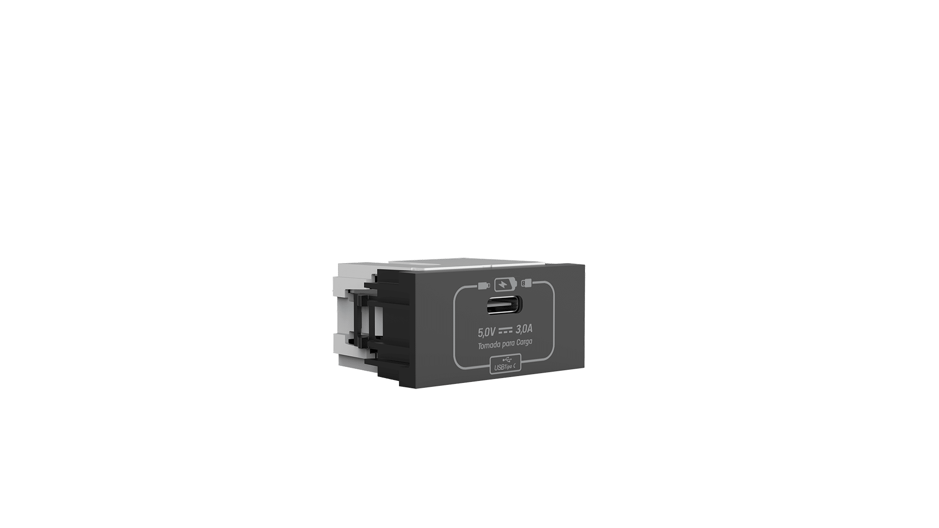 Módulo tomada recarga USB tipo C