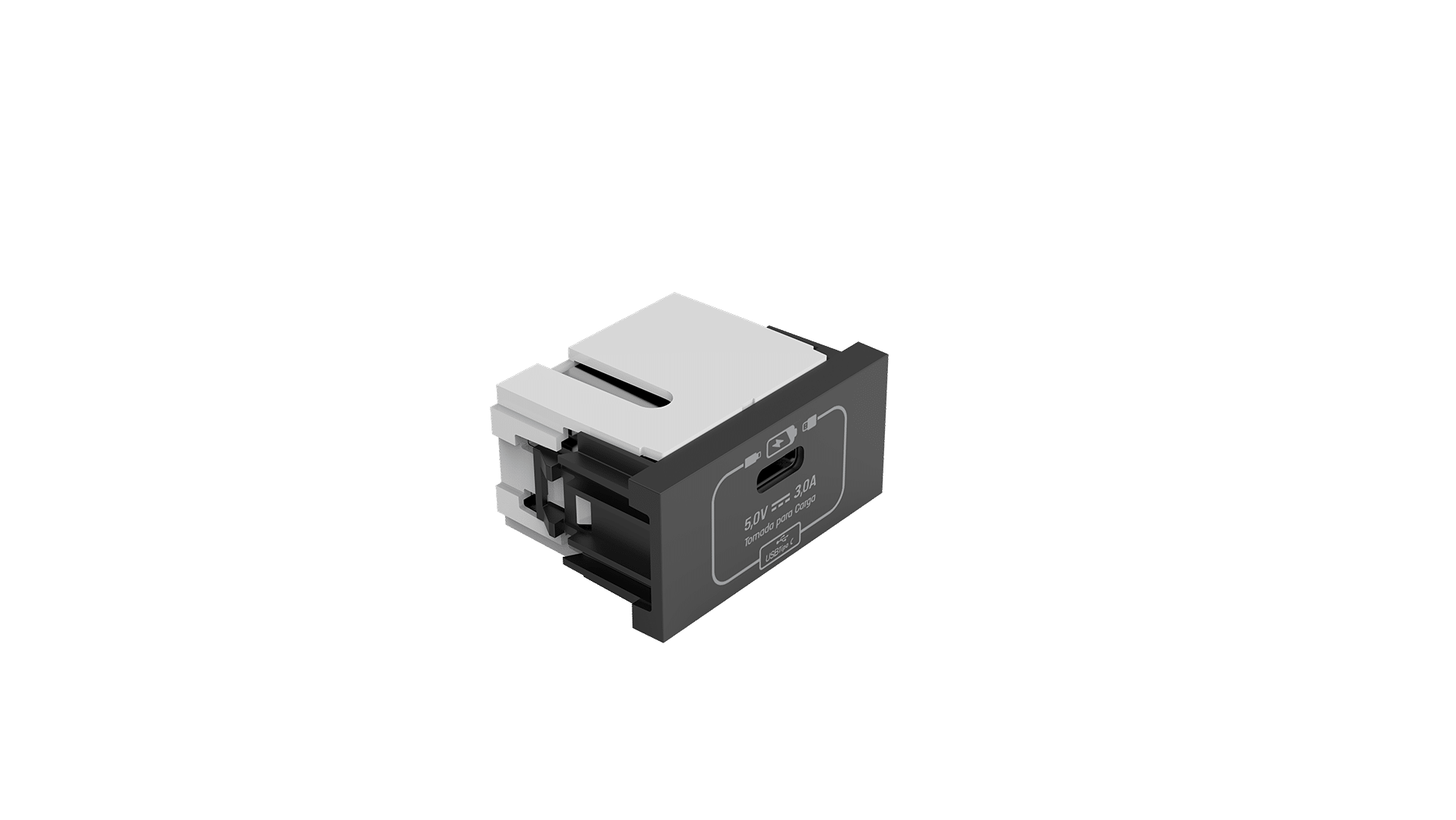 Módulo tomada recarga USB tipo C