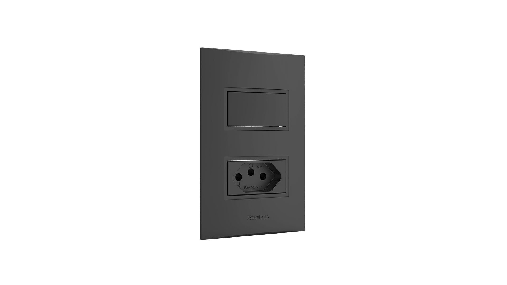 Conjunto interruptor 1 tecla simples + tomada 10A