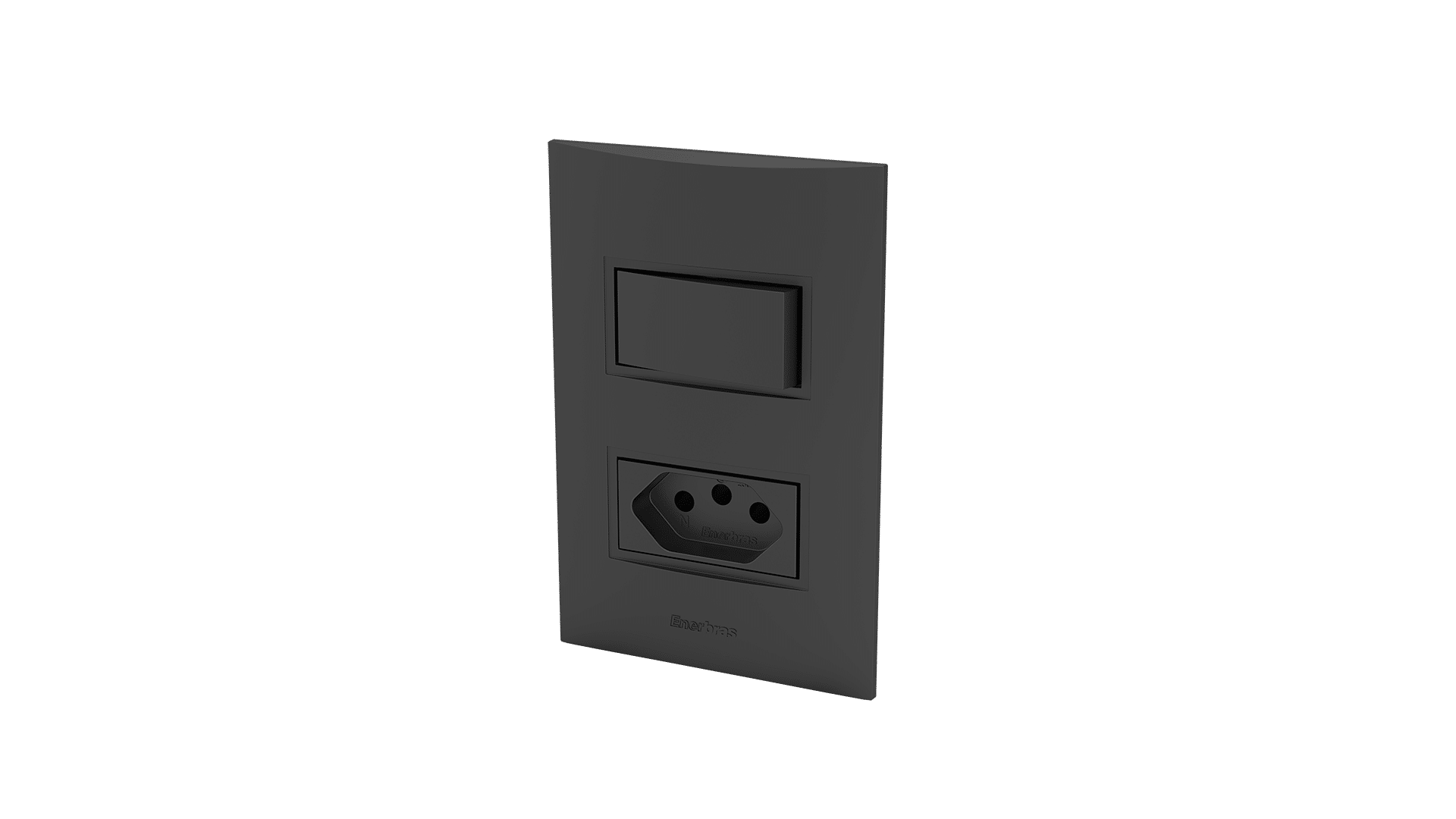 Conjunto interruptor 1 tecla simples + tomada 10A