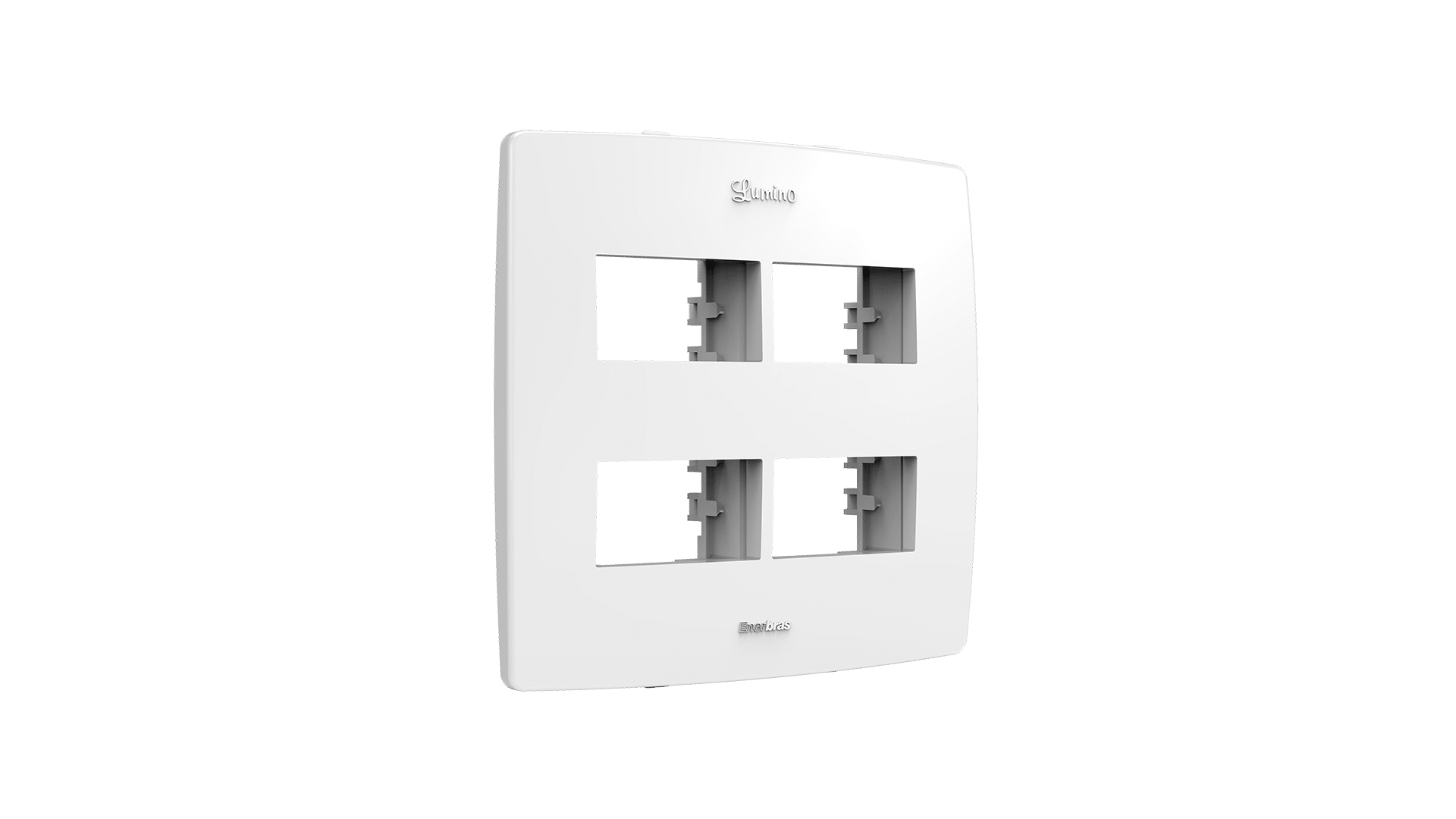 Conjunto suporte + placa 4x4 com 2 + 2 espaços distanciados