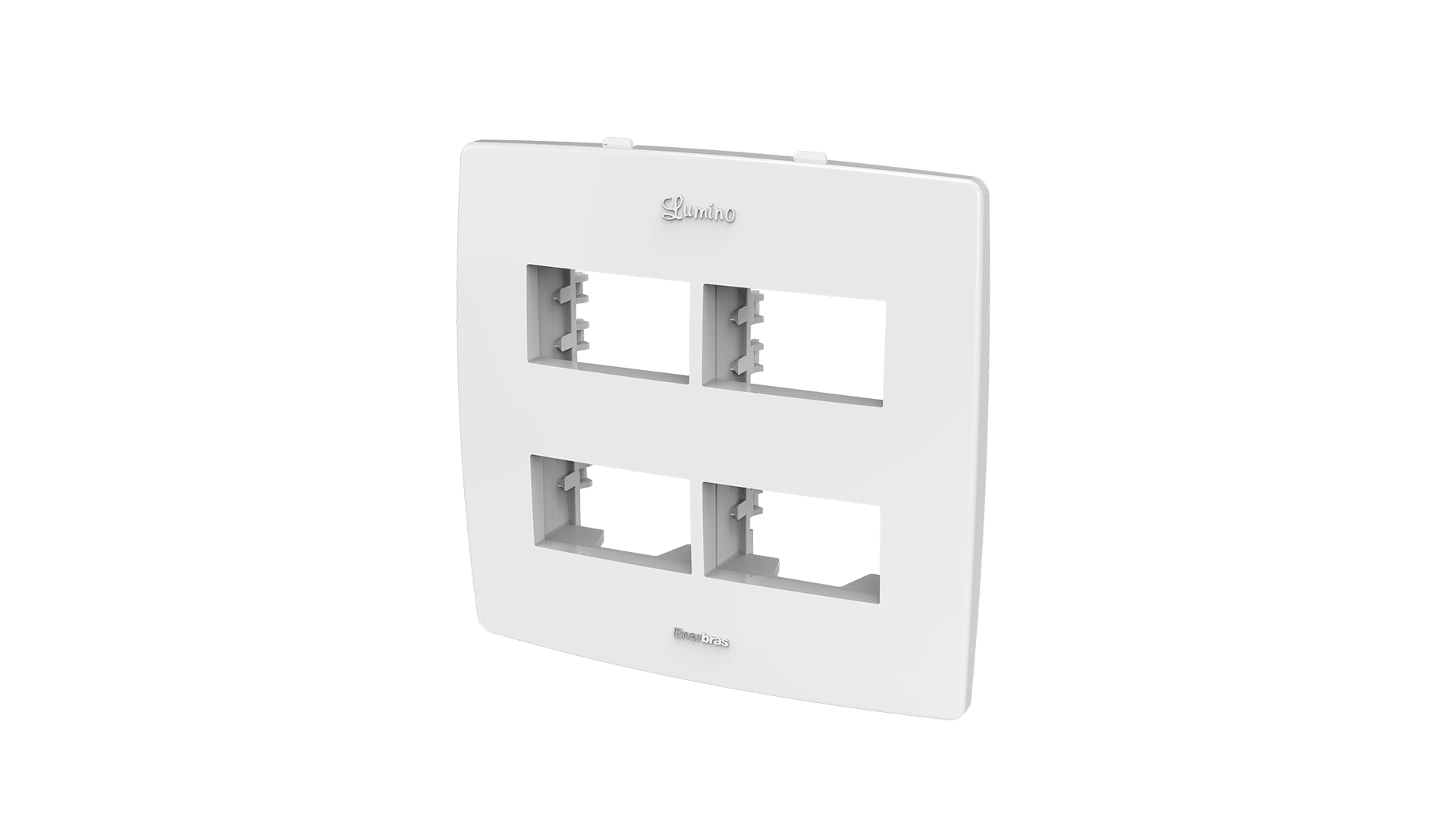 Conjunto suporte + placa 4x4 com 2 + 2 espaços distanciados