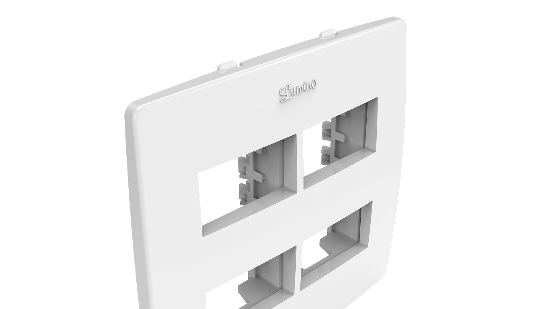 Conjunto suporte + placa 4x4 com 2 + 2 espaços distanciados