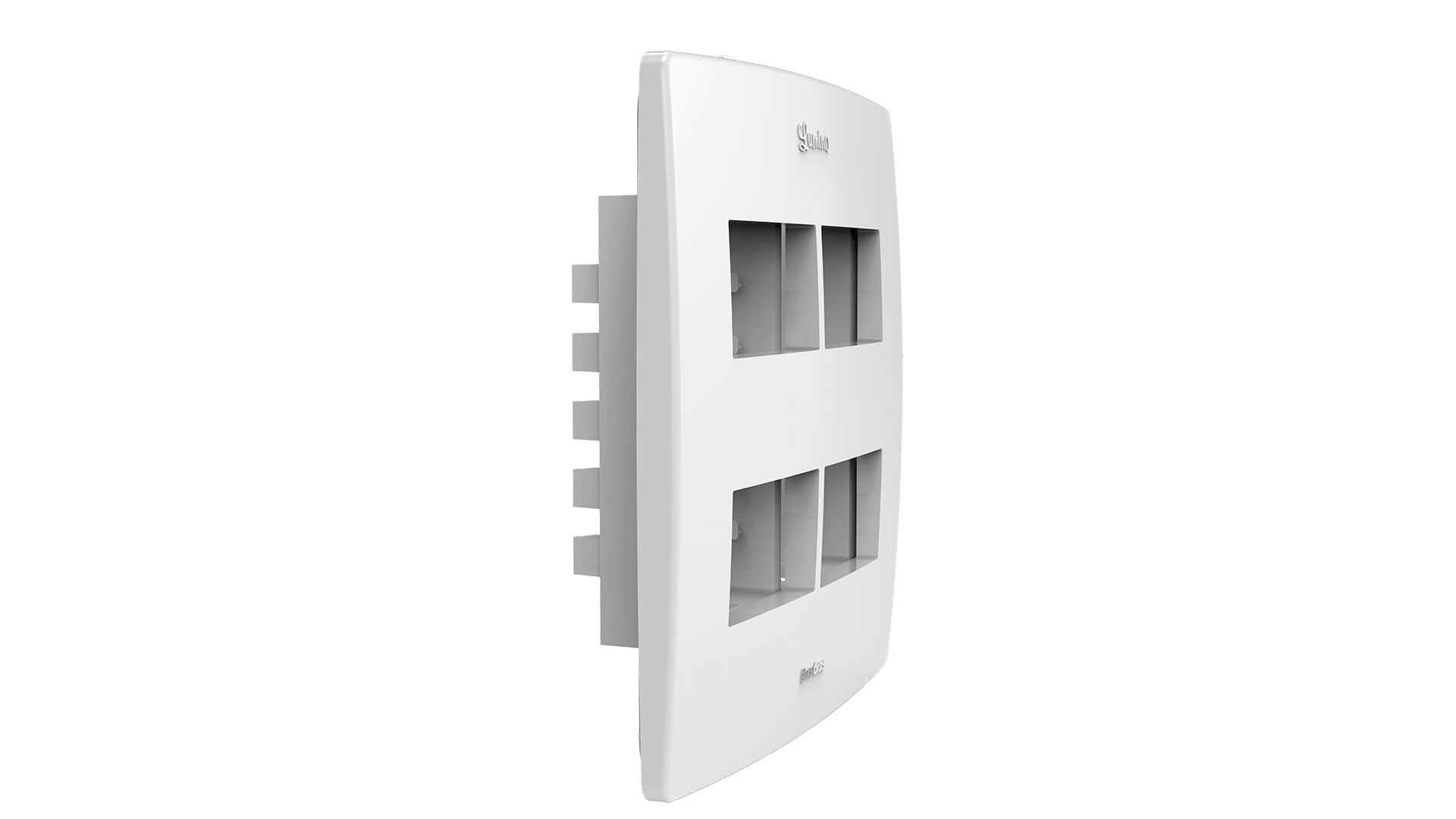 Conjunto suporte + placa 4x4 com 2 + 2 espaços distanciados
