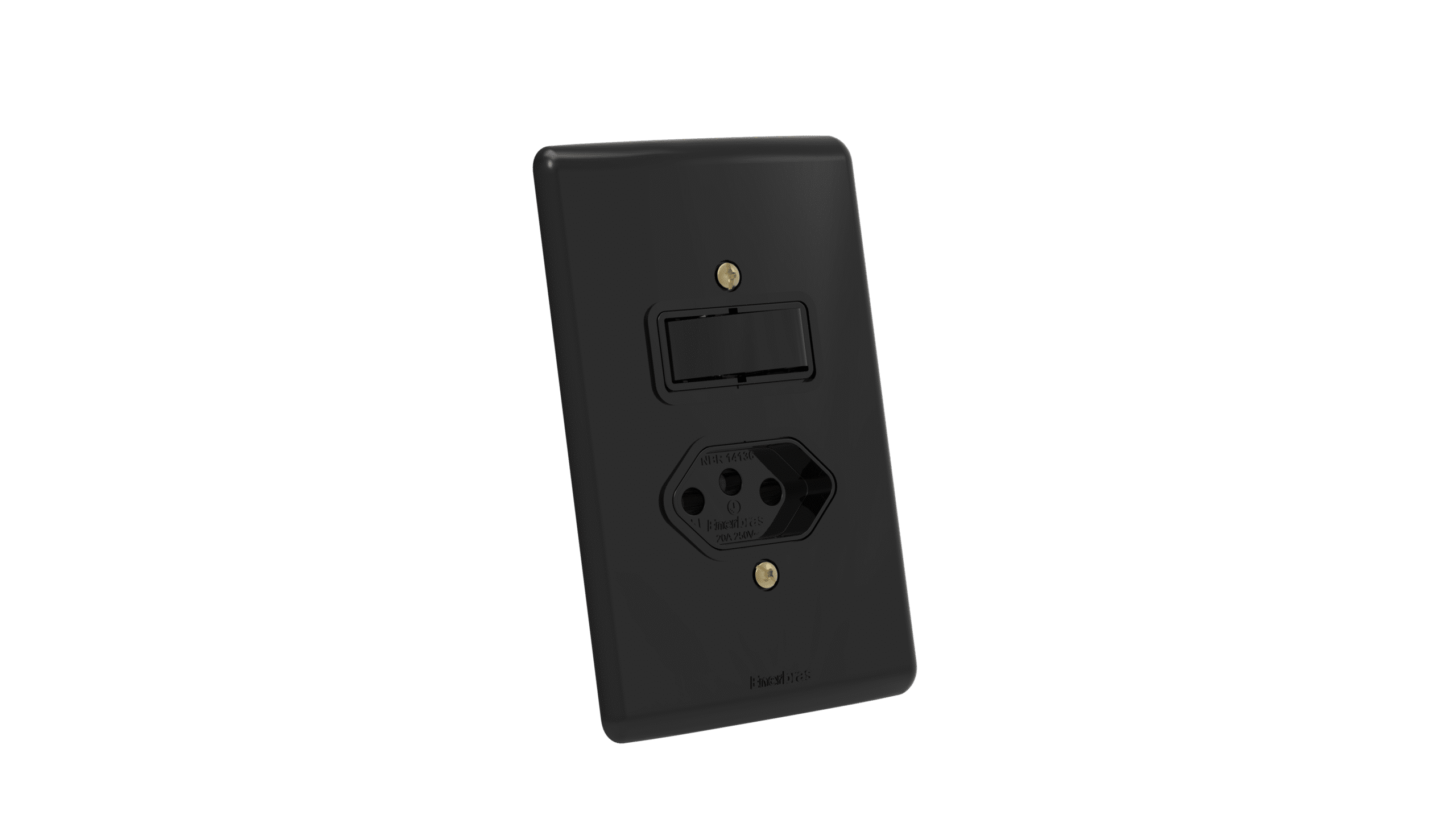 Conjunto interruptor 1 tecla simples + tomada 20A
