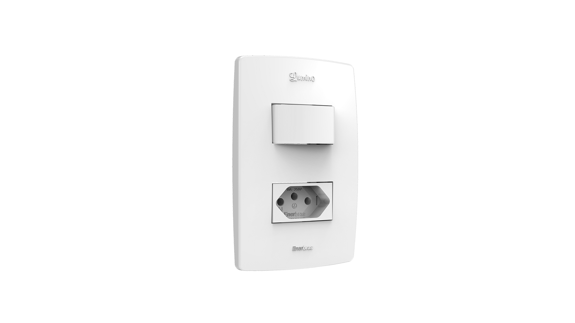 Conjunto interruptor 1 tecla paralelo + tomada 10A
