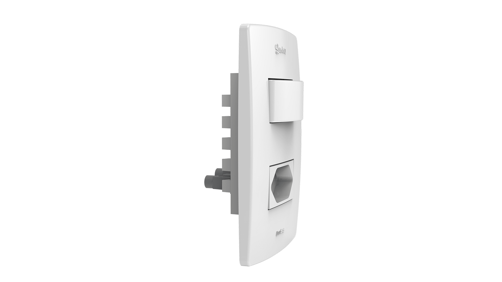 Conjunto interruptor 1 tecla paralelo + tomada 10A