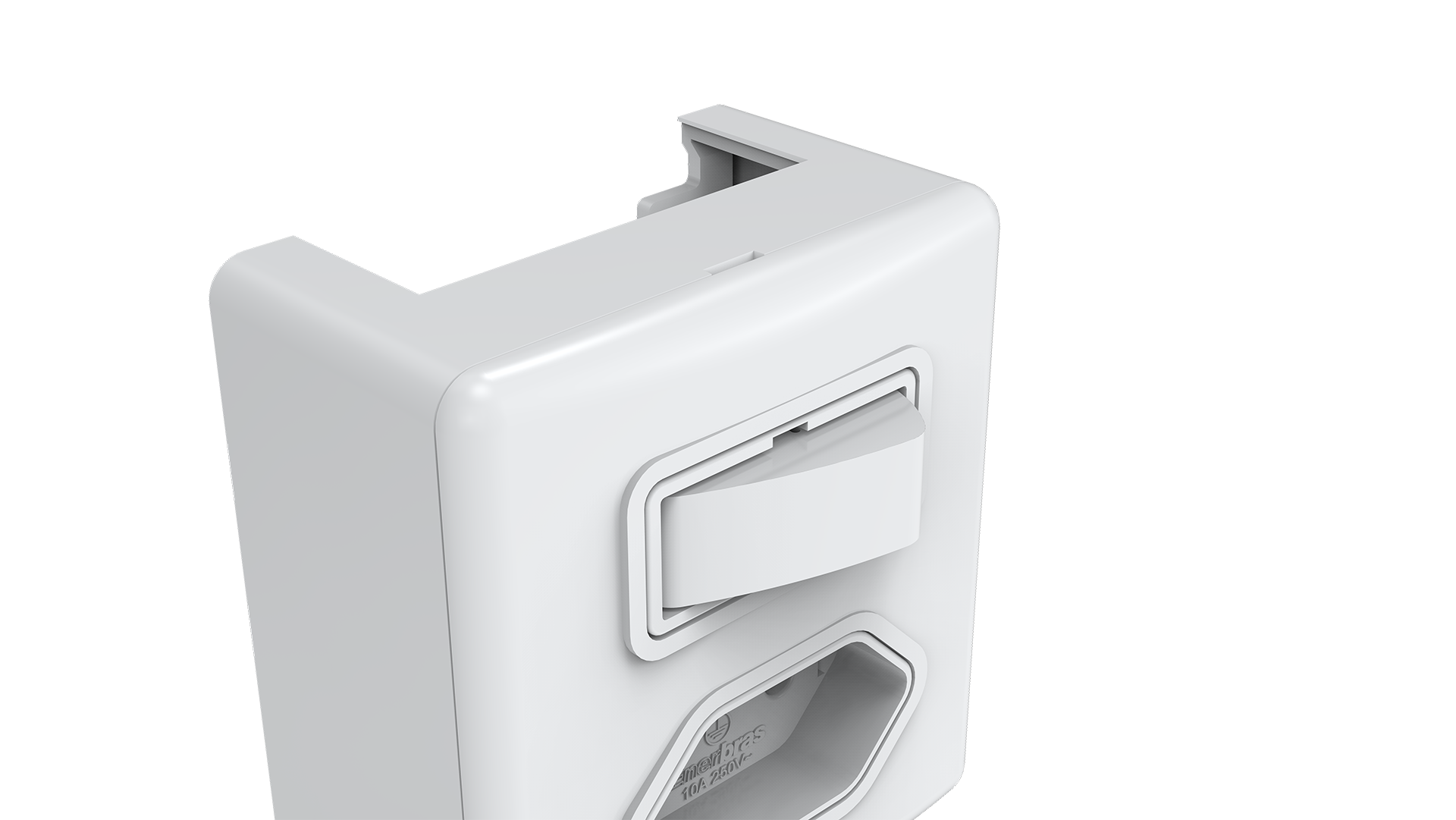 Conjunto interruptor 1 tecla simples + tomada 10A