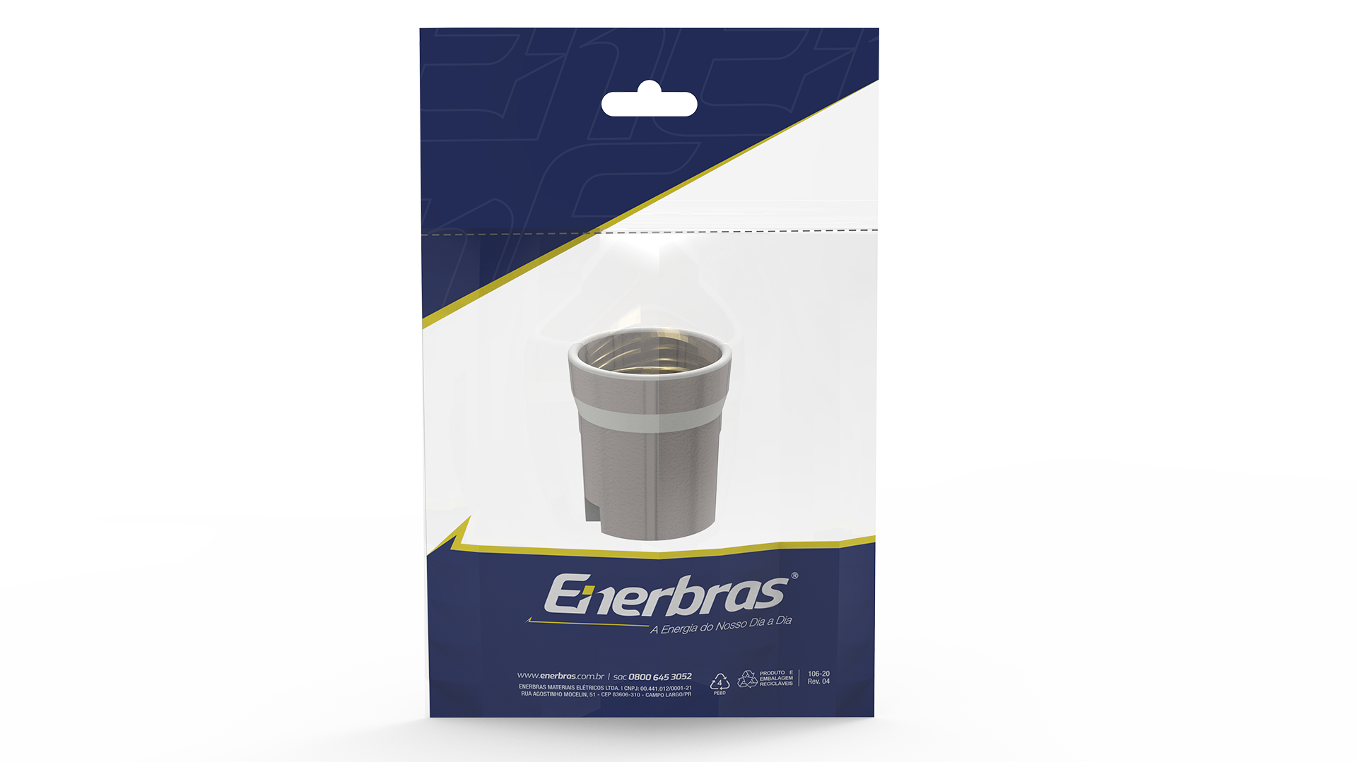 Porta-lâmpada cerâmico E-27 com borne