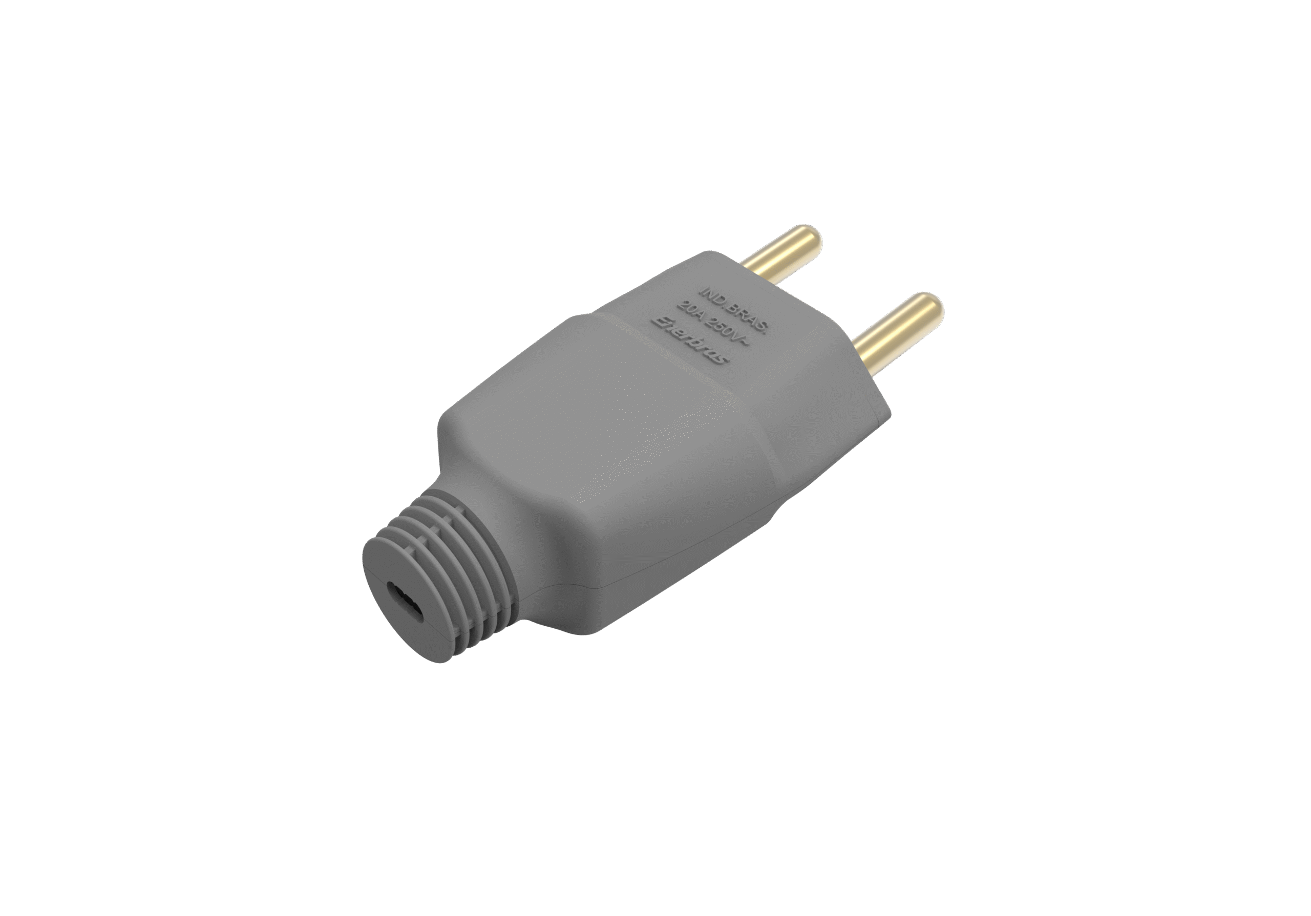 Plugue 2P 20A cinza embalagem flowpack