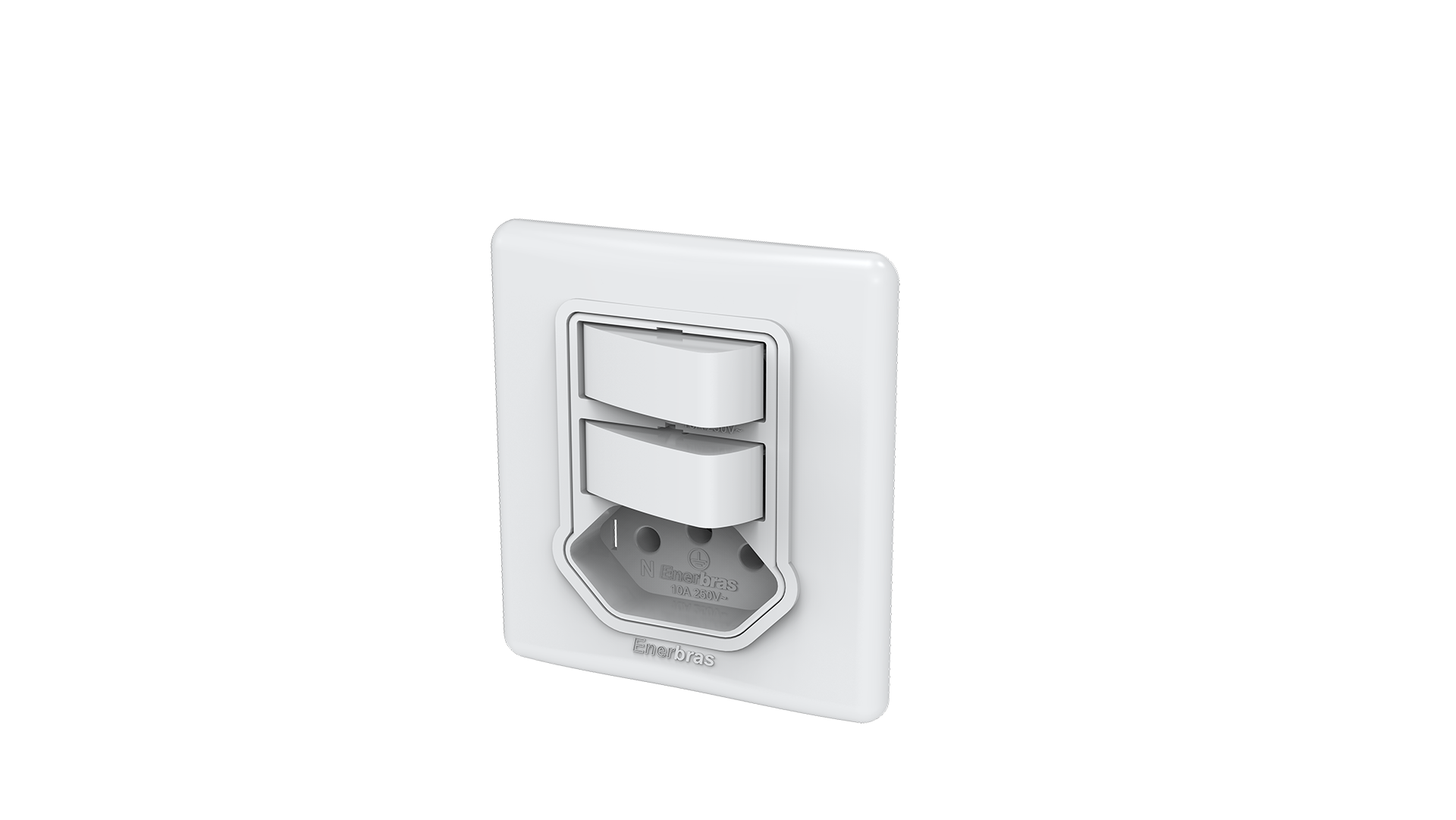 Conjunto interruptor 2 teclas paralelo + tomada 10A