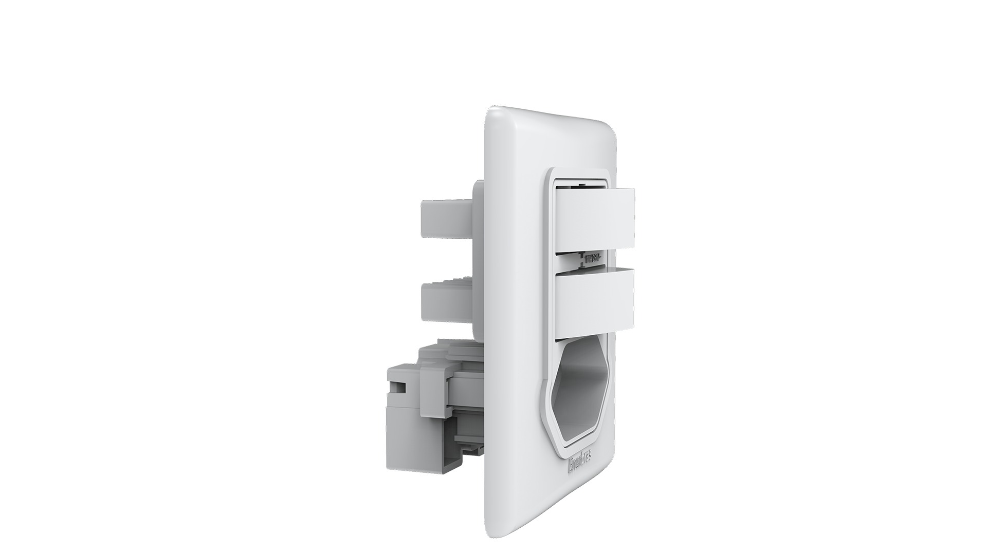 Conjunto interruptor 2 teclas simples + tomada 10A