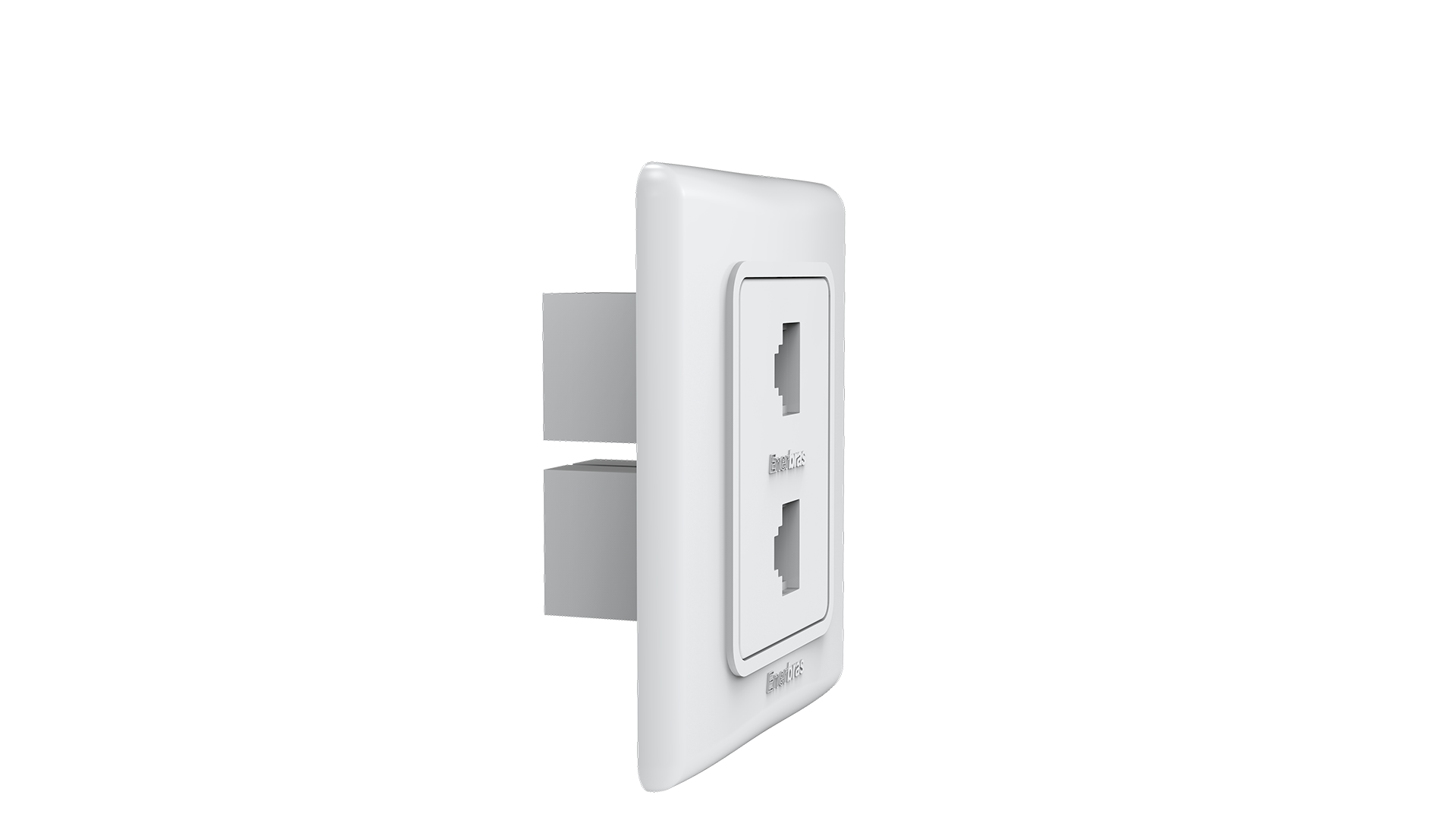 Conjunto tomada RJ-45 dupla CAT. 5E