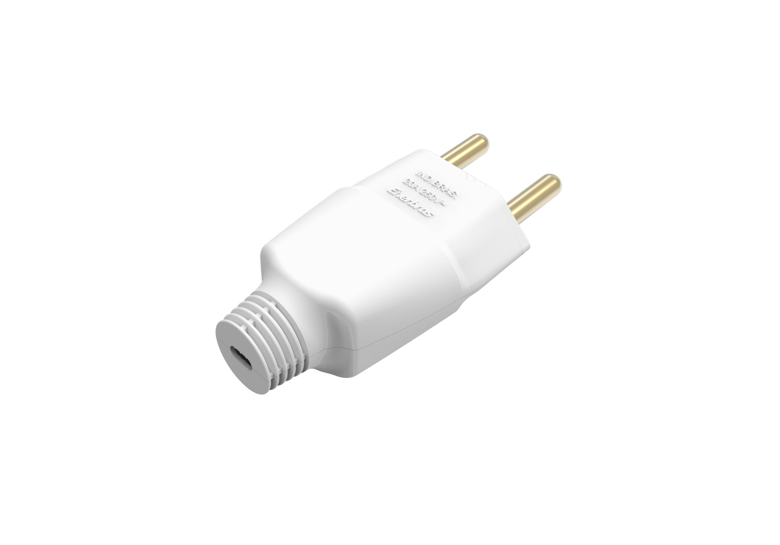 Plugue 2P 20A branco embalagem flowpack