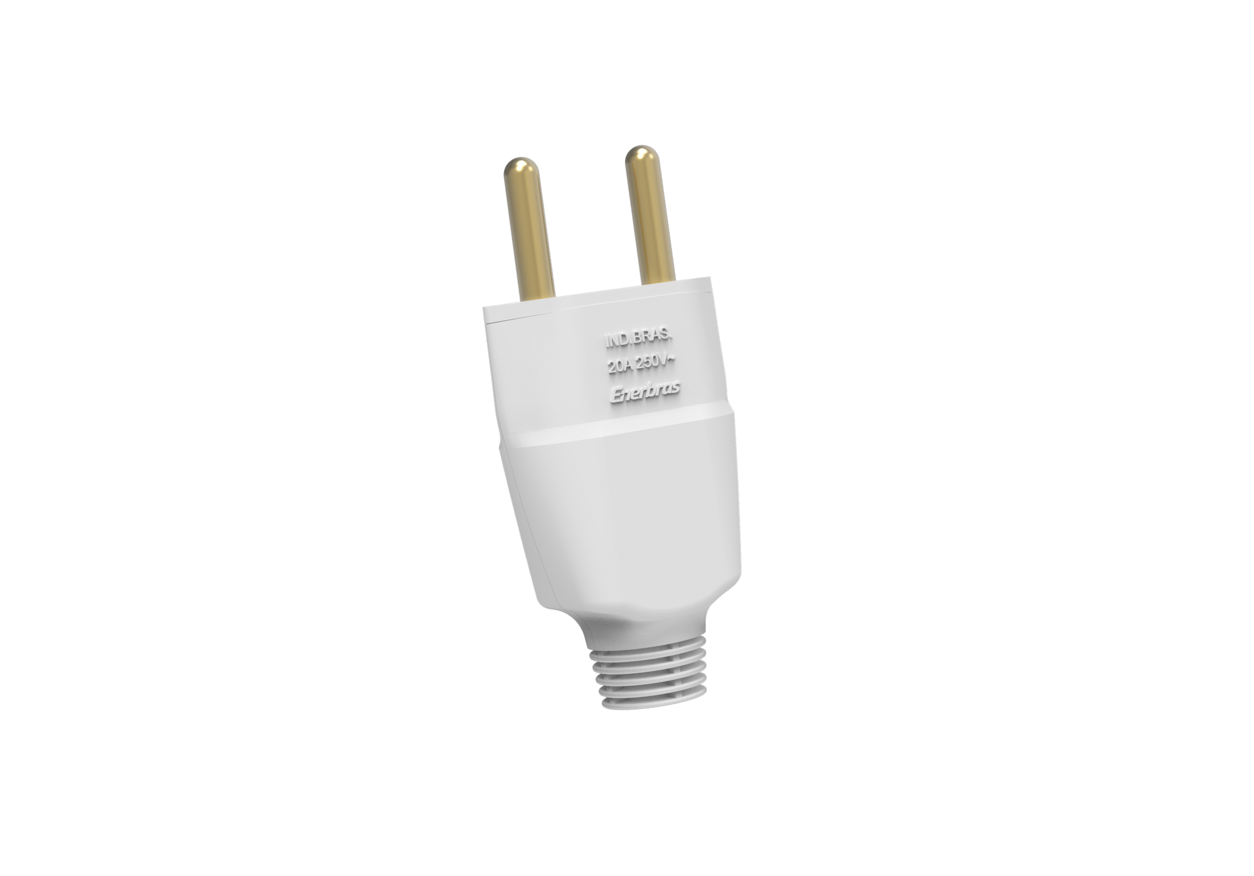 Plugue 2P 20A branco embalagem flowpack