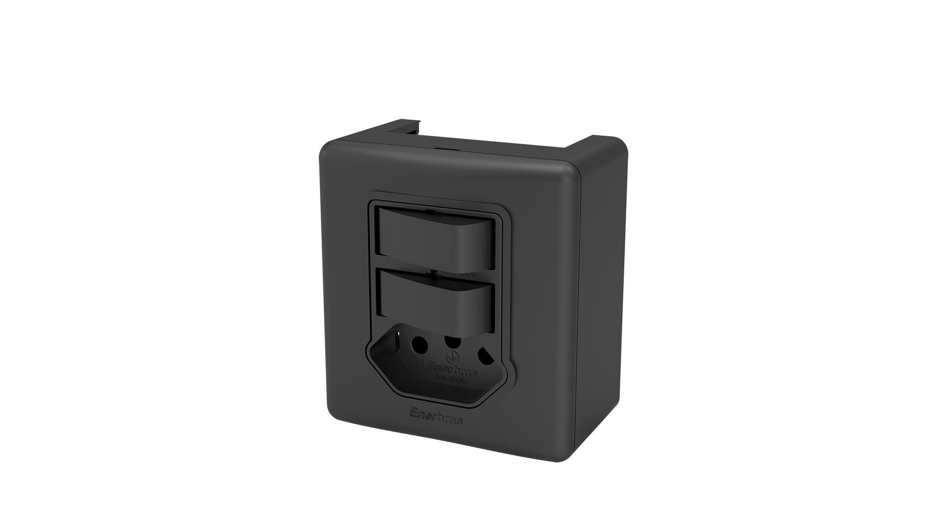 Conjunto interruptor 2 teclas simples + tomada 20A