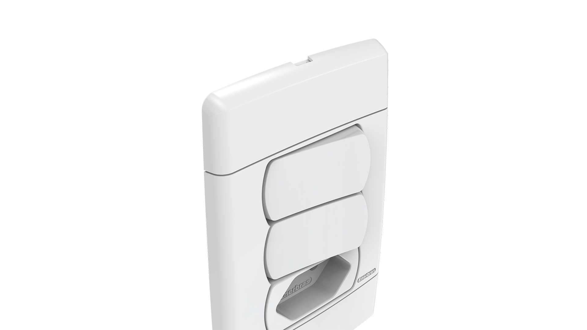 Conjunto interruptor 2 teclas simples + tomada 20A