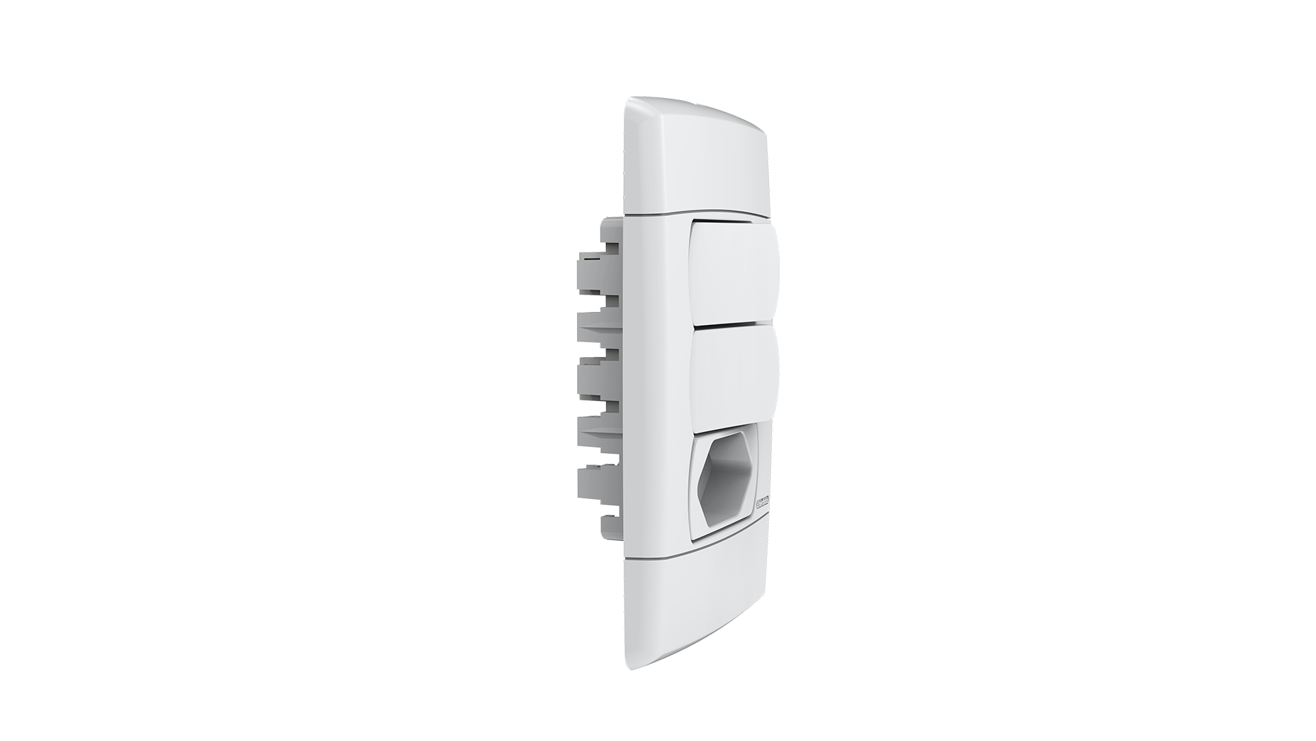 Conjunto interruptor 2 teclas simples + tomada 20A