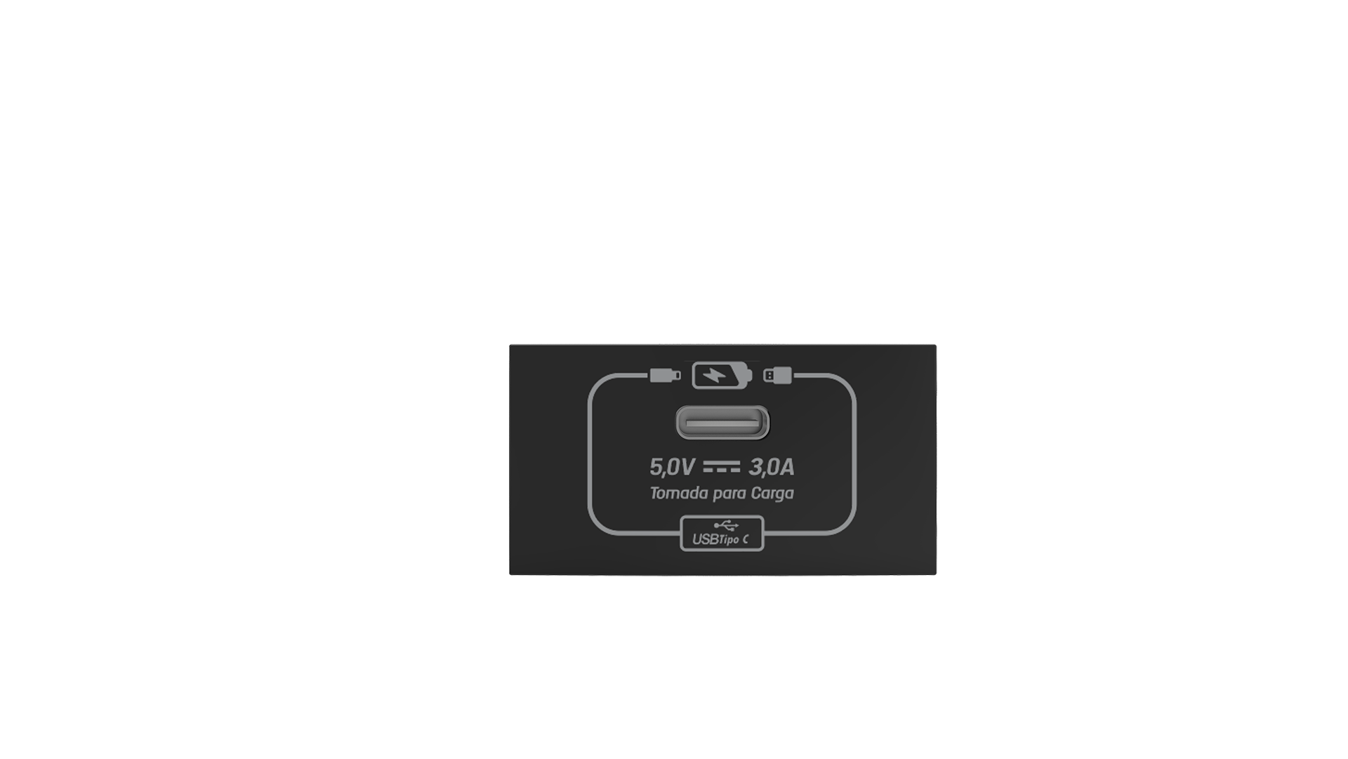 Módulo tomada recarga USB tipo C