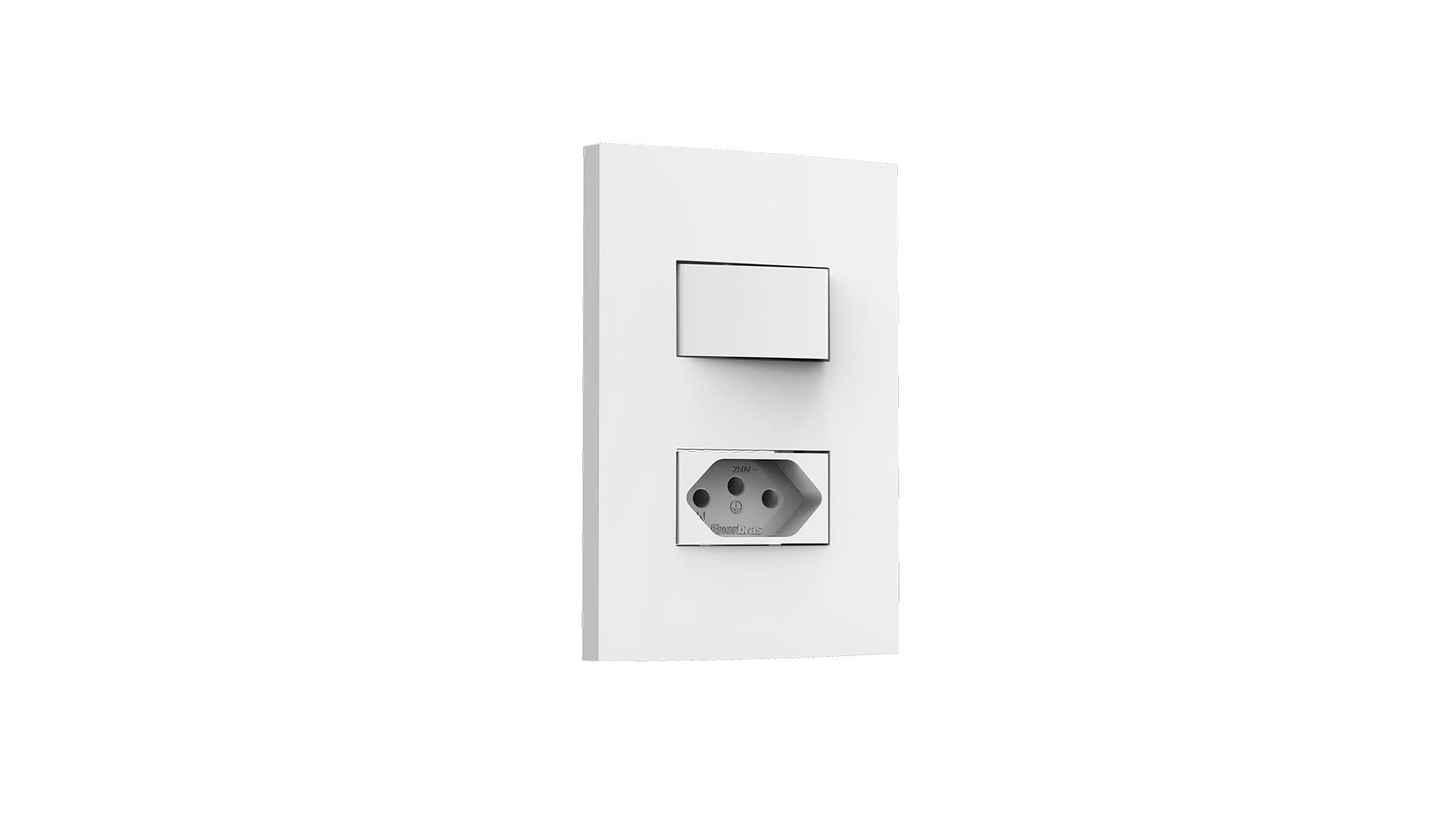 Conjunto interruptor 1 tecla paralelo + tomada 10A
