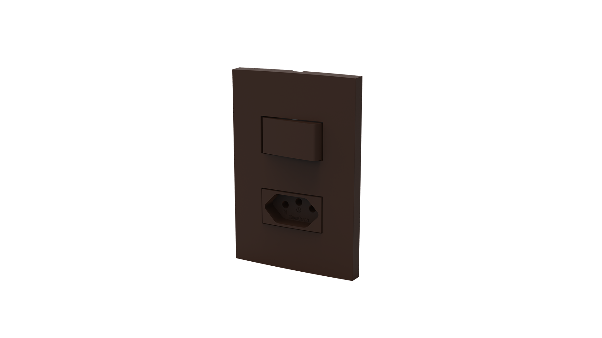 Conjunto interruptor 1 tecla simples + tomada 10A 250V~
