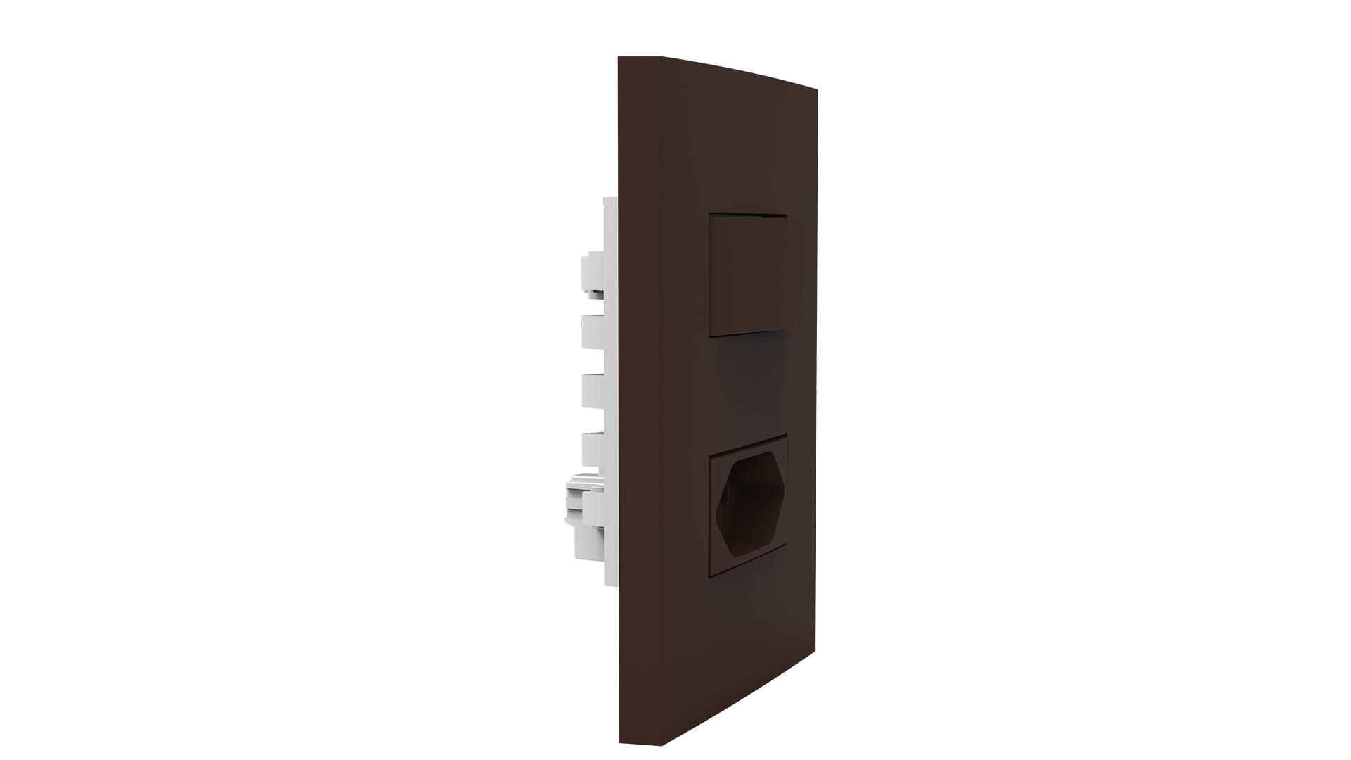 Conjunto interruptor 1 tecla simples + tomada 10A 250V~