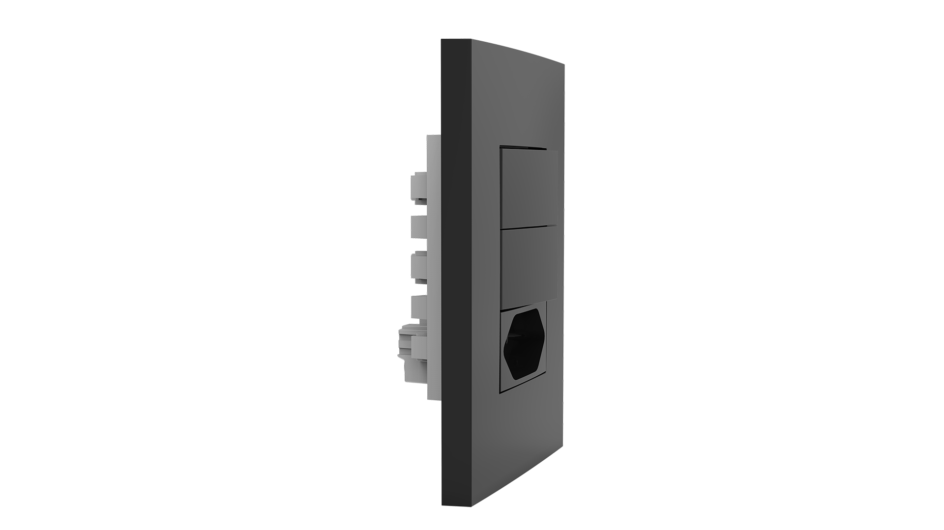 Conjunto interruptor 2 teclas paralelo + tomada 10A