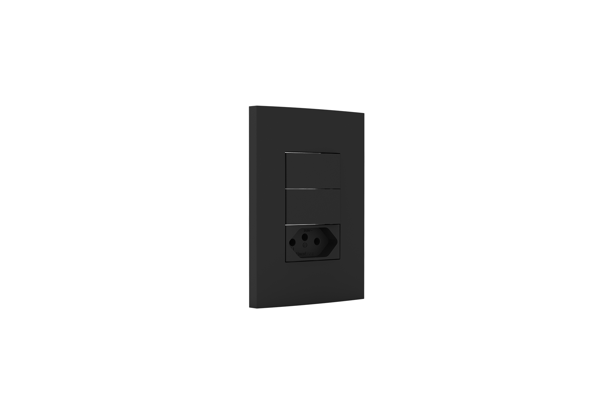Conjunto interruptor 2 teclas paralelo 10A + tomada 20A 250V~